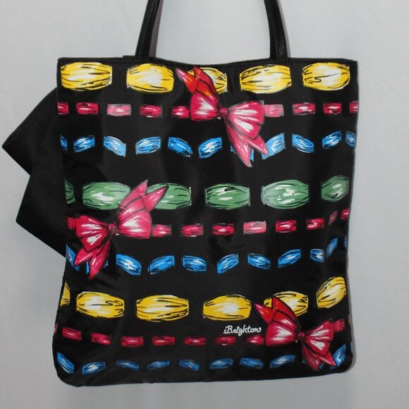 Brighton Take A Beau Big Bow Black Tote Shoulder Bag Purse - Picture 4 of 12